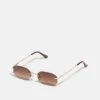 Pier One Unisex - Gafas De Sol - Gold-Coloured