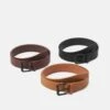 Pier One 3 Pack Unisex - Cinturón - Black/Brown/Cognac