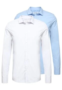 Pier One 2 Pack - Camisa Elegante - White/Light Blue -Pier One 4b52fa03446946f6b2cc1994aeb765da