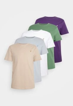 Pier One Unisex 5 Pack - Camiseta Básica - Light Blue/Purple/White -Pier One 4dab7af2179d4e539c84571a9836ad97