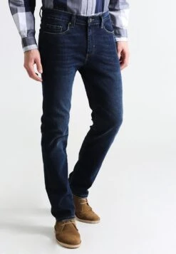 Pier One Basic - Vaqueros Rectos - Dark Blue Denim