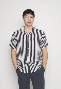 Pier One Camisa - Dark Blue/White