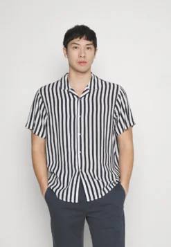 Pier One Camisa - Dark Blue/White