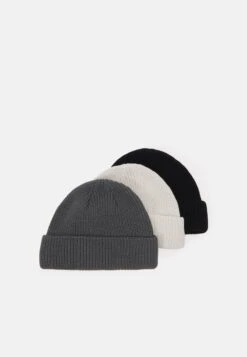 Pier One Unisex 3 Pack - Gorro - Black/Dark Grey/Off-White/