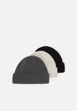 Pier One Unisex 3 Pack - Gorro - Black/Dark Grey/Off-White/