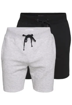 Pier One 2 Pack - Shorts -Light Grey /Black