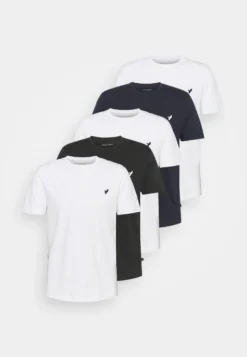 Pier One 5 Pack - Camiseta Básica - White/Black/Dark Blue -Pier One 8041bfdceeaa4d4a9a850e92a8c64783 scaled