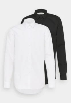 Pier One 2 Pack - Camisa Elegante - White/Black