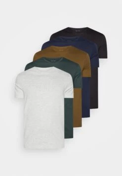 Pier One Unisex 5 Pack - Camiseta Básica - Black /Dark Blue/Dark Green -Pier One 8476a676b3d442a4819cc5177b9930ad