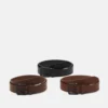 Pier One 3 Pack Unisex - Cinturón - Black/Brown /Cognac