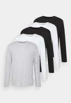 Pier One 5 Pack - Camiseta De Manga Larga - Light Grey/White/Black -Pier One 89a801e7bd5f4f2d8a995f5d7c394e4a scaled