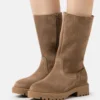 Pier One Leather Winter Boot - Botas - Taupe