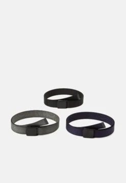Pier One Unisex 3 Pack - Cinturón - Black/Dark Blue/Grey