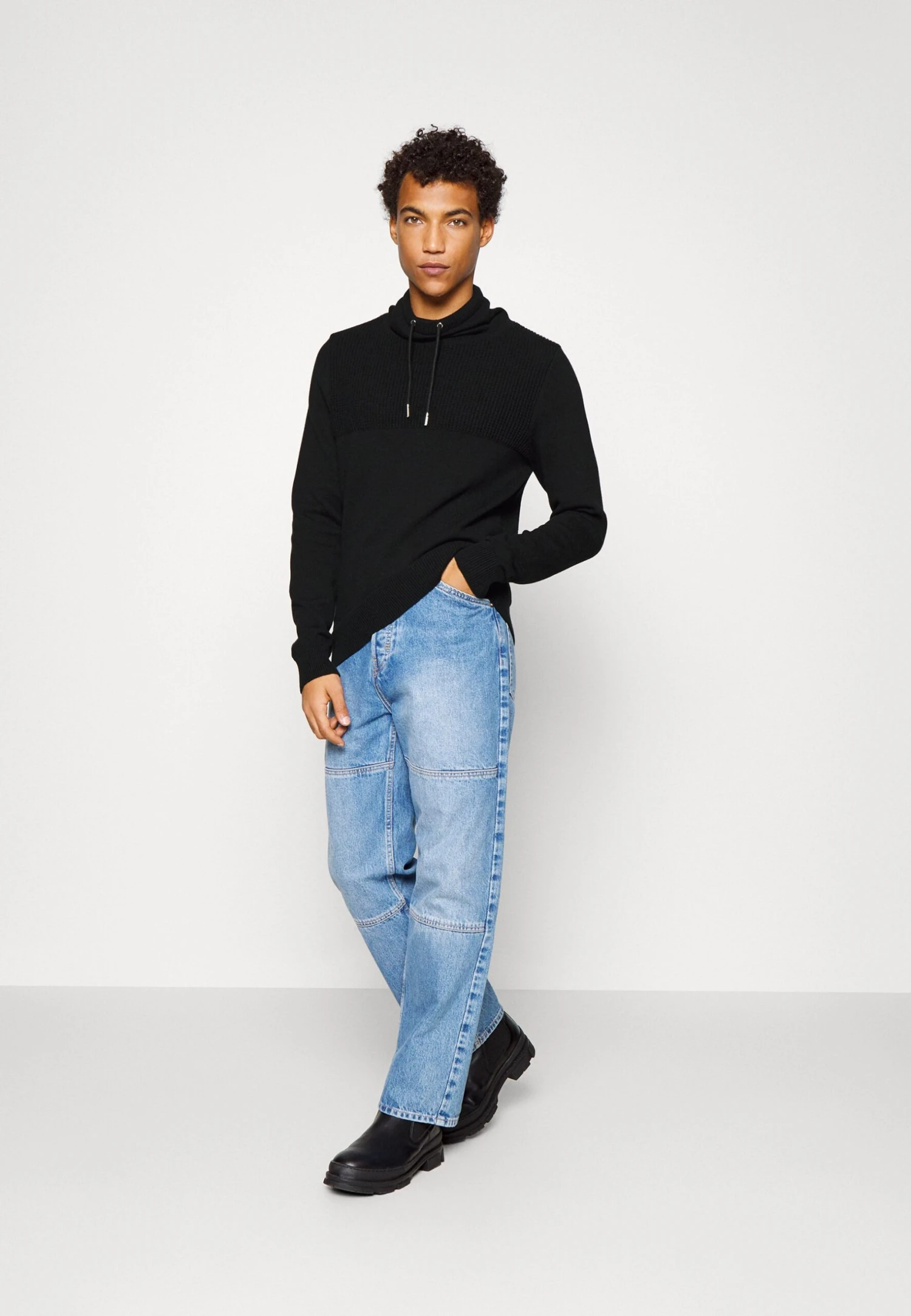 Pier One Structure Block High Collar - Chaqueta De Punto - Black 2 Pier One Structure Block High Collar - Chaqueta De Punto - Black - Imagen 2