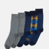 Pier One 5 Pack - Calcetines - Yellow/Dark Blue/Grey