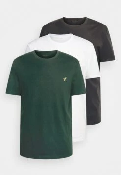 Pier One 3 Pack - Camiseta Básica - White, Black, Dark Green -Pier One cb0ef94bb9d04e7684206d4a10c4d311