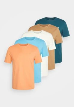 Pier One Unisex 5 Pack - Camiseta Básica - Off-White/Tan/Orange -Pier One dc4773aca5d7482f93de53f2692e5c29
