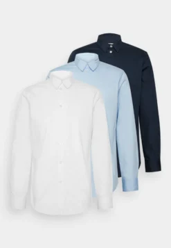Pier One 3 Pack - Camisa Elegante - White/Light Blue/Dark Blue -Pier One def04b8137b345368346a495c2933cad scaled