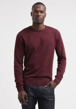 Pier One Basic Crewneck - Jersey De Punto - Bordeaux