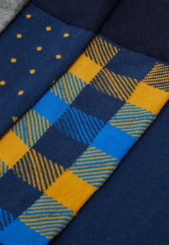 Pier One 5 Pack - Calcetines - Yellow/Dark Blue/Grey -Pier One f2680a941418407386211d70ff605fbd scaled