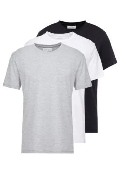 Pier One 3 Pack - Camiseta Básica - White/Black/Light Grey -Pier One f785e71fb58e4e639608a247ef343f6c scaled