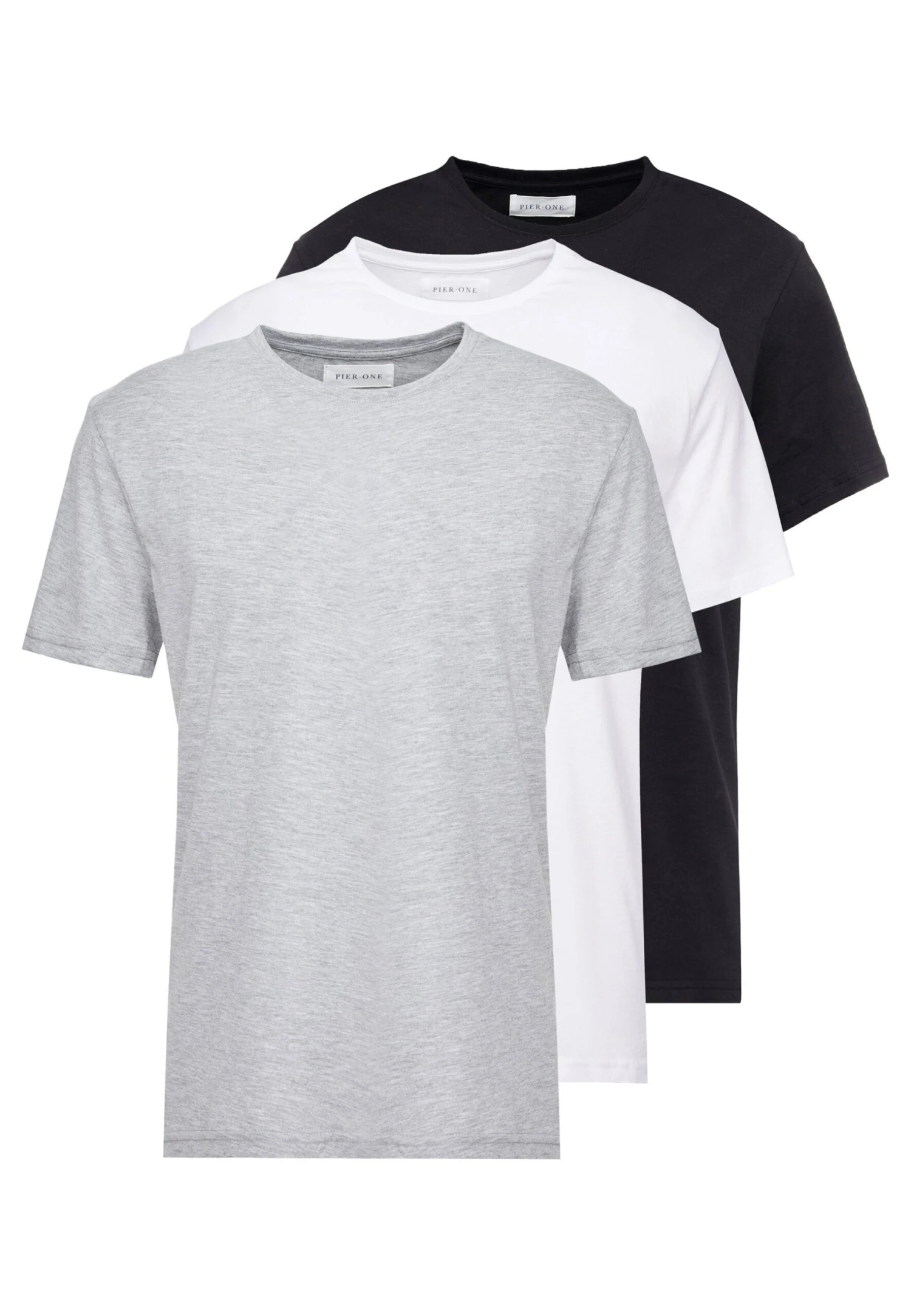 Pier One 3 Pack - Camiseta Básica - White/Black/Light Grey 6 Pier One 3 Pack - Camiseta Básica - White/Black/Light Grey - Imagen 6
