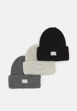 Pier One Unisex 3 Pack - Gorro - Black/Dark Grey/Off-White