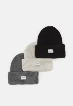 Pier One Unisex 3 Pack - Gorro - Black/Dark Grey/Off-White