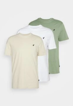 Pier One 3 Pack Unisex - Camiseta Básica - White/Offwhite /Green -Pier One fe96b4eb79924bdb945969ca3cf26a74